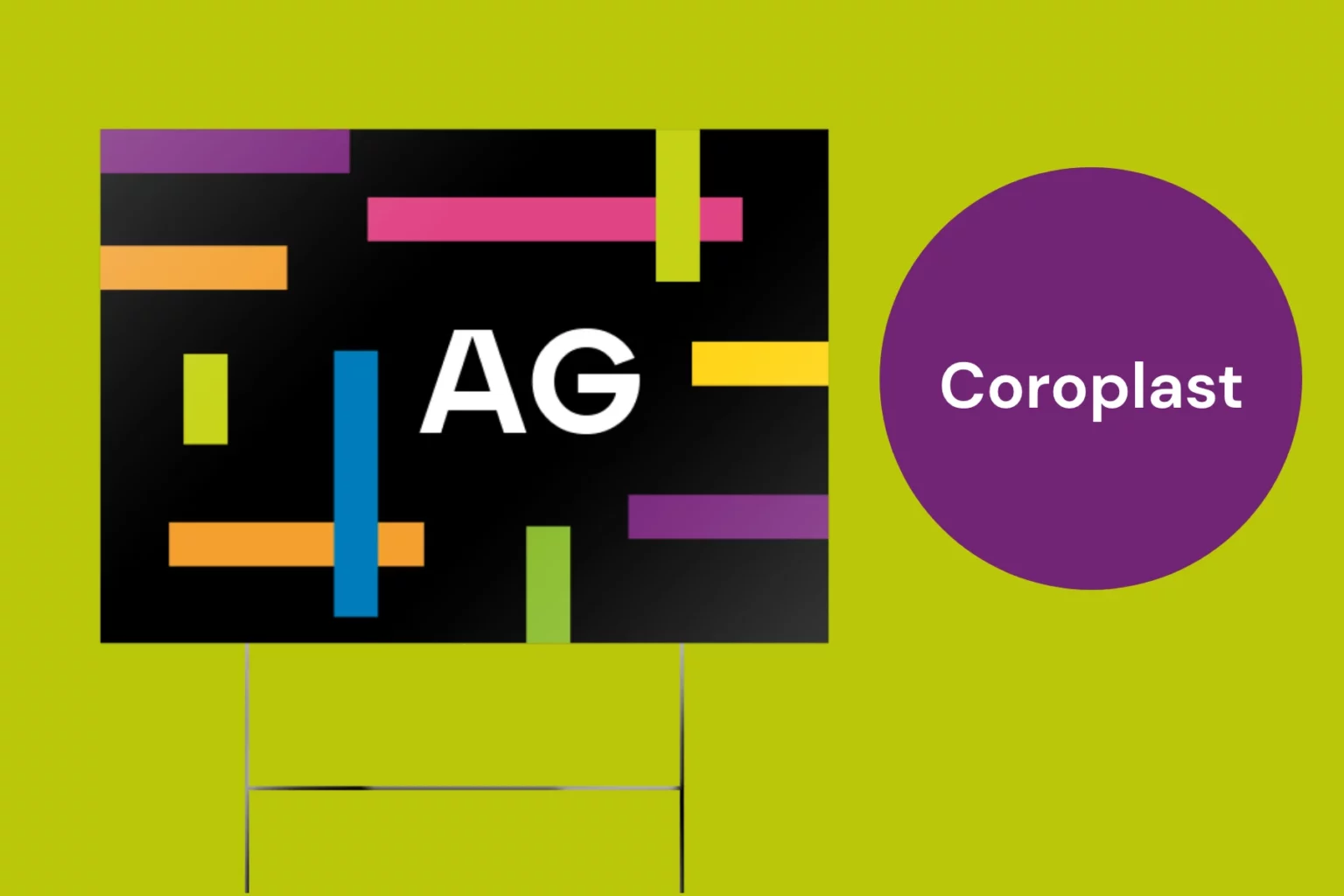 affiche coroplast pour gazon