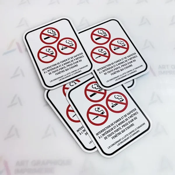 Interdiction de fumer et de vapoter - Imprimerie Art Graphique